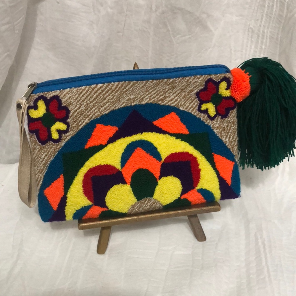 Wayuu Punch Needle Clutch Bag